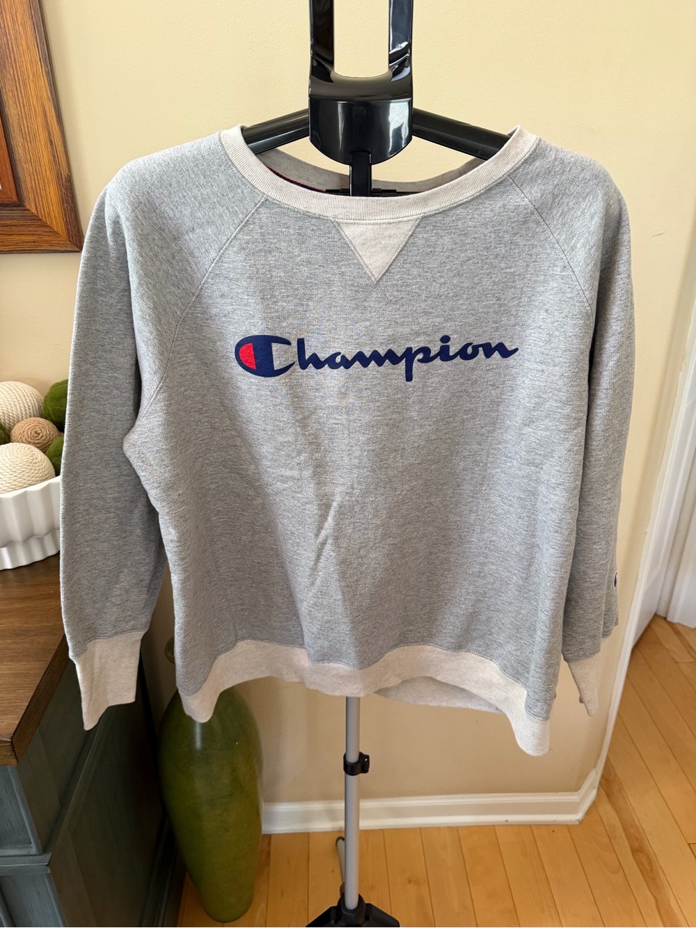 Champion Gray Logo Crewneck Sweatshirt Women’s 2X Fleece Lined